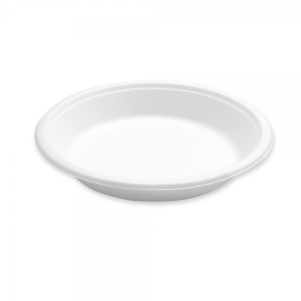 Bio Teller Bordofino rund aus Zuckerrohr – Nachhaltig, hitzebeständig und kompostierbar, 20x50 Stück