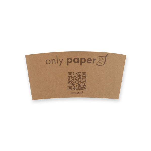 Bio Bechermanschetten Only Paper aus Pappe | Passend für 80 mm & 90 mm, 10x100 Stück