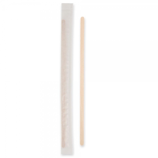Bio Rührstäbchen einzeln gehüllt FSC® 100% Holz, hygienisch, stabil, glatt, 10x1000 Stück
