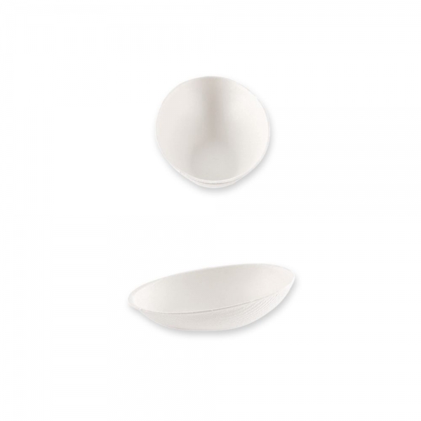 Bio Fingerfood-Schalen oval aus Zuckerrohr – nachhaltige, kompostierbare Einwegschalen 30x20 Stück