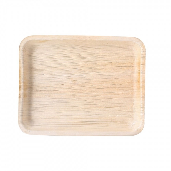Teller rechteckig aus Palmblatt – 100% kompostierbarer Bio-Einwegteller, 8x25 Stück