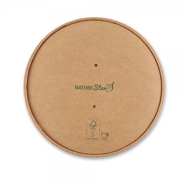 Bio Deckel für Salatschalen Caesar | Kraftpapier/PE | FSC®-Mix | nachhaltiger To-go-Deckel, 300 Stüc