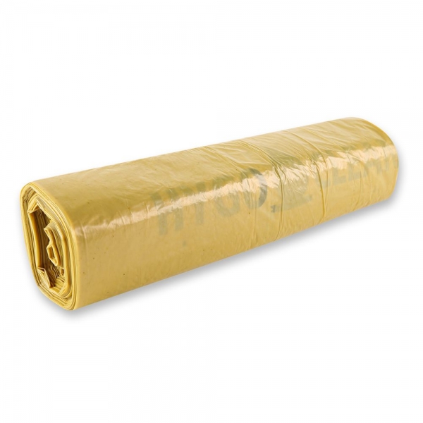 LDPE Müllbeutel 120 l auf Rolle gelb von HYGOSTAR - VE 250 Stück