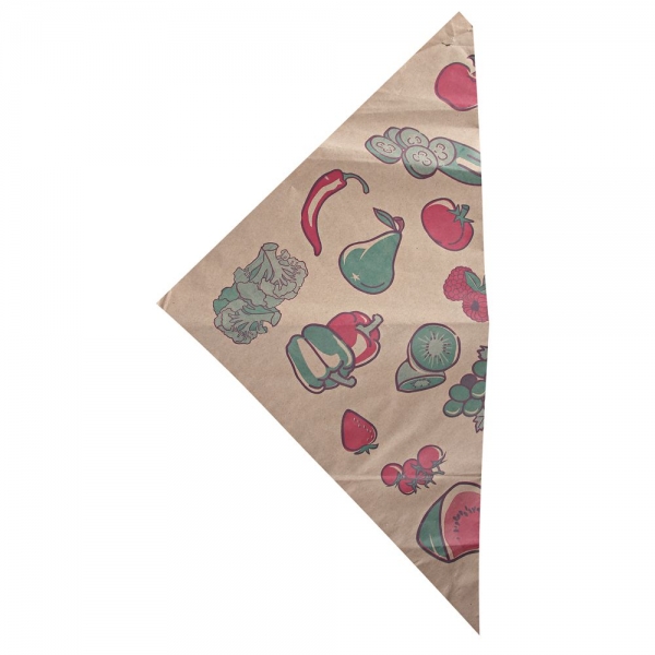 Bio Spitztüten für Obst | Kraftpapier | nachhaltige Verpackung mit Obst-Aufdruck, 10x100 Stück