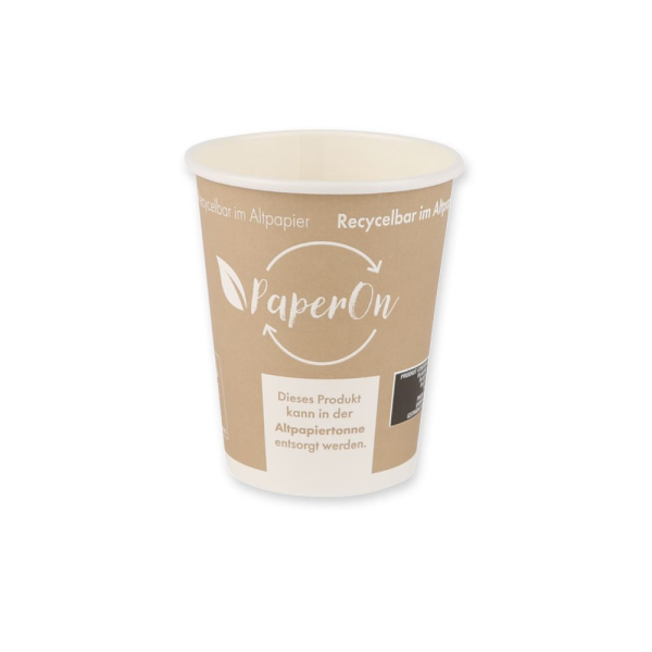 Kaffeebecher PaperOn 200 ml aus Pappe FSC®-Mix, hellbraun – 20x50 Stück