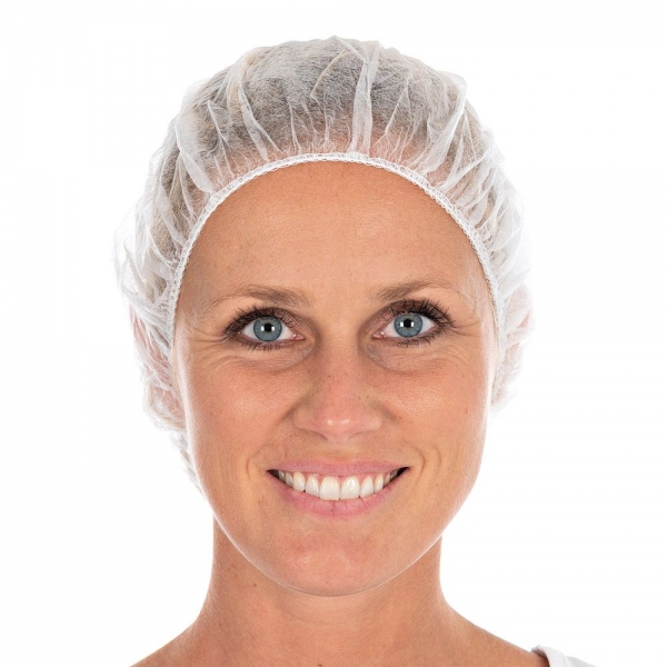 Baretthauben groß, weiß, aus PP-Vlies - BETTINA ECO - VE 20x100 Stück