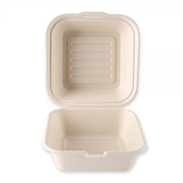 BIO Lunchbox HAMBURGER 15x15x8cm von NATUREStar- 10x50 Stück