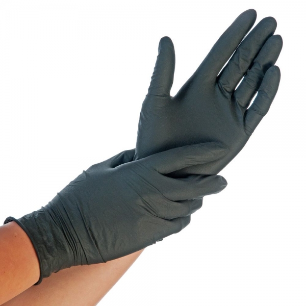 Nitril-Handschuhe schwarz EXTRA SAFE starke Qualität HYGOSTAR - VE 10x100 Stück