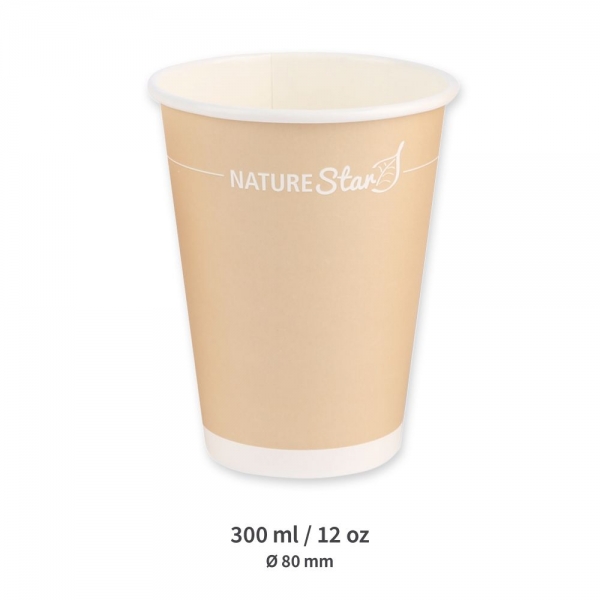 Bio Kaffeebecher Only Paper aus Pappe – nachhaltiger, plastikfreier Einwegbecher, 20x50 Stück
