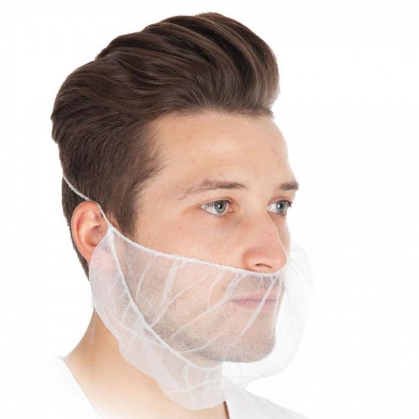 Bartschutz weiß aus Nylon von HYGOSTAR - VE 100 Stck.