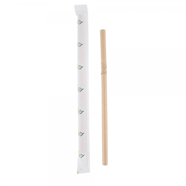 NatureStar Bio Papiertrinkhalme Flex, einzeln gehüllt – FSC®-Mix, 8 mm × 197 mm, 30x100 Stück