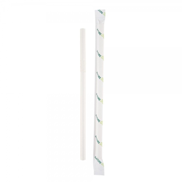 NatureStar Bio Papiertrinkhalme Flex, einzeln gehüllt – FSC®-Mix, 8 mm × 197 mm, 30x100 Stück