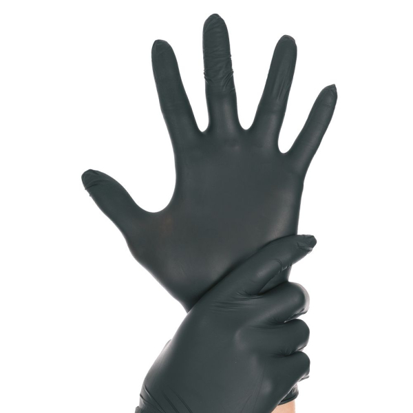 Nitril-Handschuhe schwarz, puderfrei ALLFOOD SAFE von HYGONORM - VE 10x250 Stück