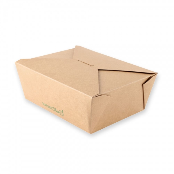 Bio Foodboxen Menu Kraftpapier/PE FSC®‑Mix – Nachhaltige Take‑Away Menü‑Boxen in Naturbraun