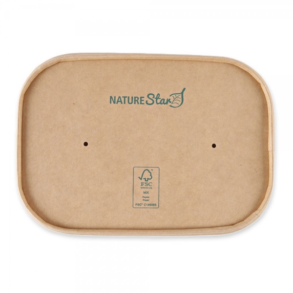 Bio Deckel für Schalen Takeaway | Kraftpapier/PE | FSC®-Mix | nachhaltiger To-go-Deckel, 6x50 Stück