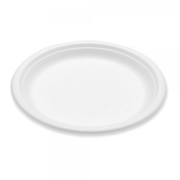 Bio Teller Bordofino rund aus Zuckerrohr – Nachhaltig, hitzebeständig und kompostierbar, 20x50 Stück