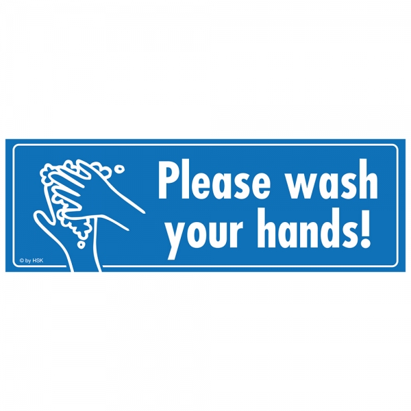 Kunststoffschild - Please wash your Hands - 15 x 5cm, 1 Stück