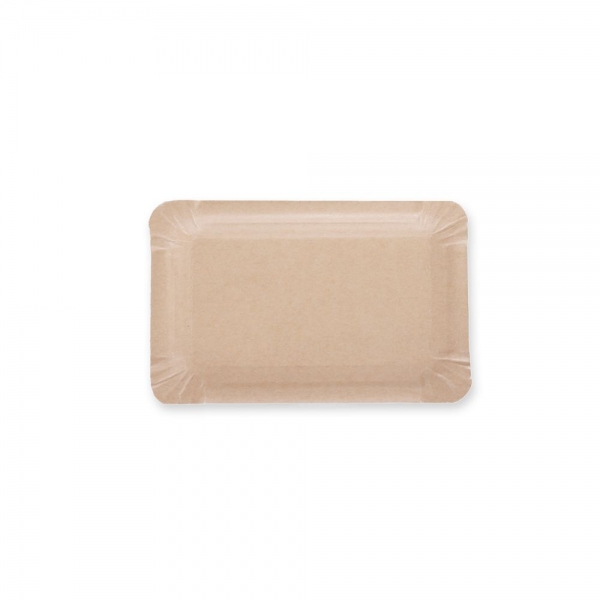 Bio Pappteller rechteckig Kraftpapier FSC®‑Mix – Nachhaltiger Einwegteller im Naturlook