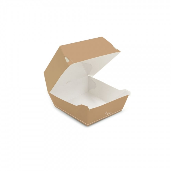 NatureStar Bio Hamburger-Boxen Carta Pappe/PE 900 ml, braun – stabile Take-away Box, 6x50 Stück