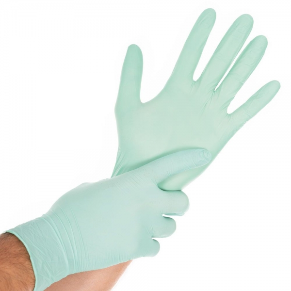 Nitril-Handschuhe grün puderfrei SAFE LIGHT von HYGOSTAR - Gr. M - VE 100 Stck.