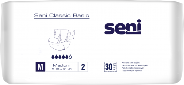 Seni CLASSIC BASIC - Windeln mit Außenfolie, Gr. S 