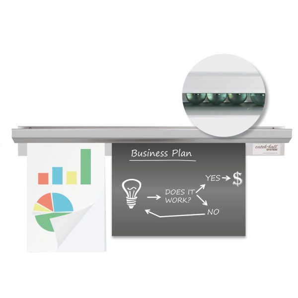 Catch-ball-System INFOBORD silber 100 cm - der Klassiker - VE 1 Stck
