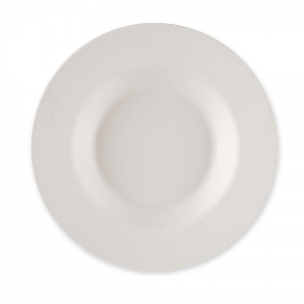 Suppenteller rund Ø 23 cm weiß kompostierbar GOURMET von NATURESTAR - VE 500 Stück