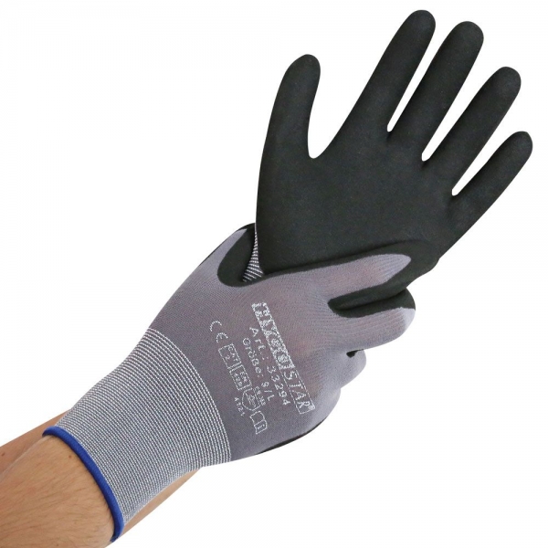 Feinstrickhandschuhe Ergo Flex mit Nitril-PU-Beschichtung – 10x12 Paar