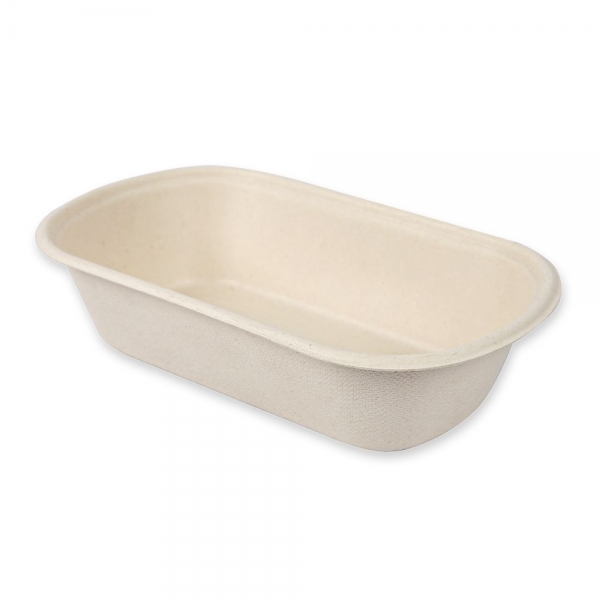 Bio Imbiss-Schalen oval aus Zuckerrohr – nachhaltiges, kompostierbar, Volumen: 800ml , 10x50 Stück