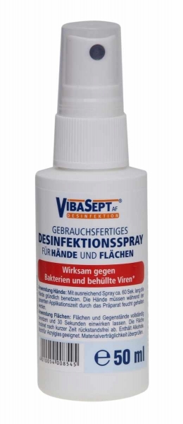 Desinfektionsspray für Hände und Flächen Hygienespray im Pumpzerstäuber 50 ml