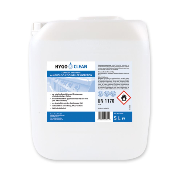 Schnelldesinfektion alkoholisch 5 L – gebrauchsfertige Flächendesinfektion ohne Duft- & Farbstoffe