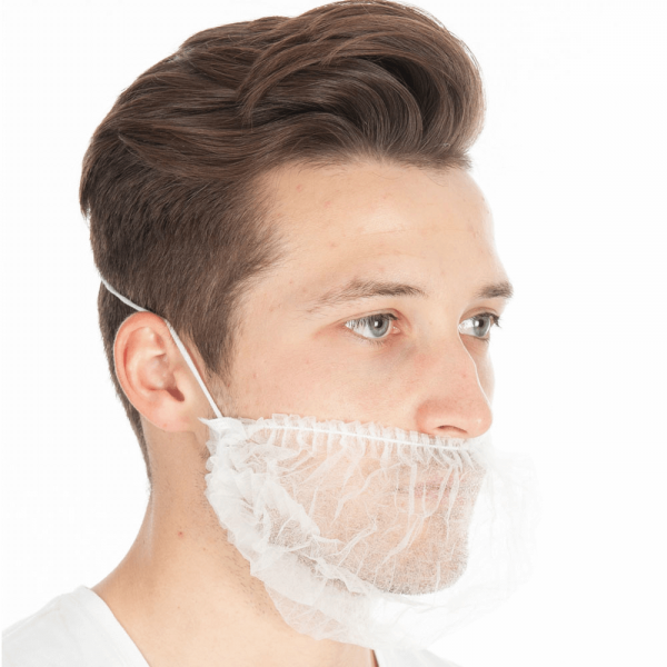 Bartschutz aus PP-Vlies - maschinell gefertigt 45 x 24 cm, weiß