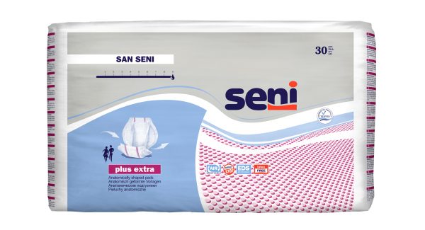 Inkontinenzvorlagen SAN SENI Plus Extra anatomisch geformt, weiß