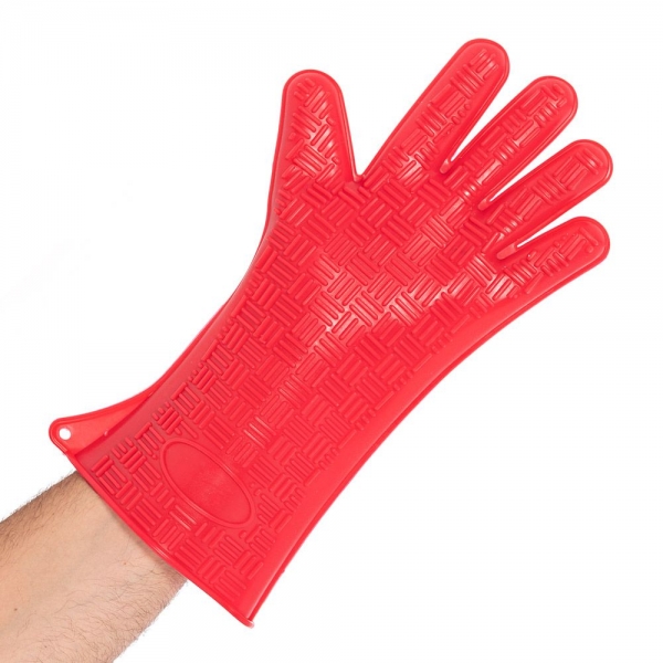 Hitzeschutzhandschuh aus Silikon HEATBLOCKER rot 35 cm von HYGOSTAR - 1 Stück