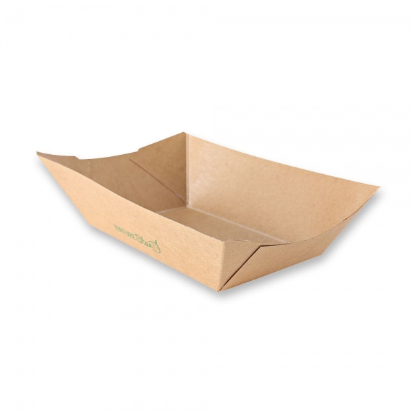 Bio Foodtrays Tasty Kraftpapier/PE FSC®‑Mix, To‑Go Trays für Buffets & Street‑Food, 20x50 Stück