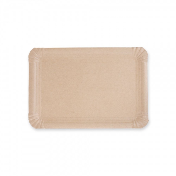 Bio Pappteller rechteckig Kraftpapier FSC®‑Mix – Nachhaltiger Einwegteller im Naturlook
