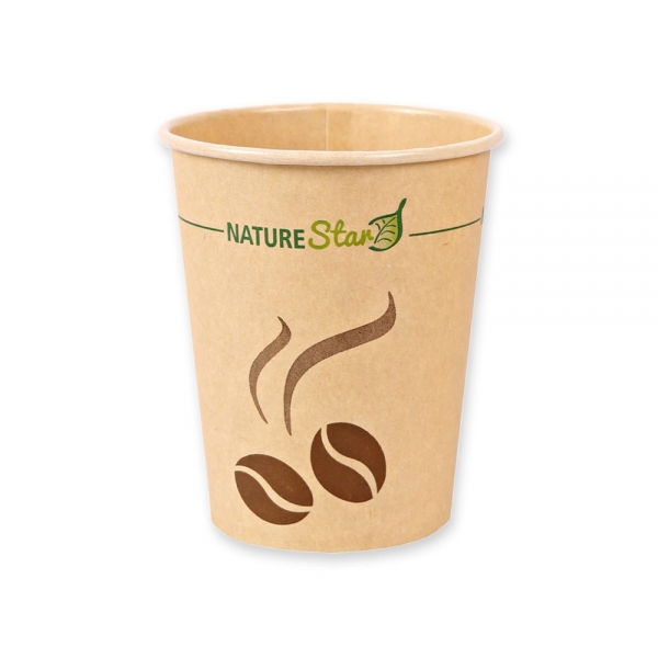 Bio Kaffeebecher Mocca aus Kraftpapier mit PLA-Beschichtung – FSC®-zertifiziert, 20x50 Stück