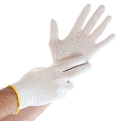 Acunny Weiße Formelle Handschuhe – Nylon, Schweißfest, Mit Schnallen, Ca. 22 Cm (1 Paar)