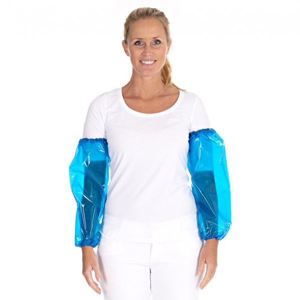 Ärmelschoner EVA, 46cm, blau – Absolut wasserdicht, langlebig & lebensmittelecht 6x24 Stück