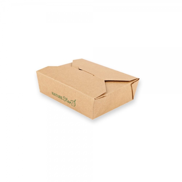 Bio Foodboxen Menu Kraftpapier/PE FSC®‑Mix – Nachhaltige Take‑Away Menü‑Boxen in Naturbraun