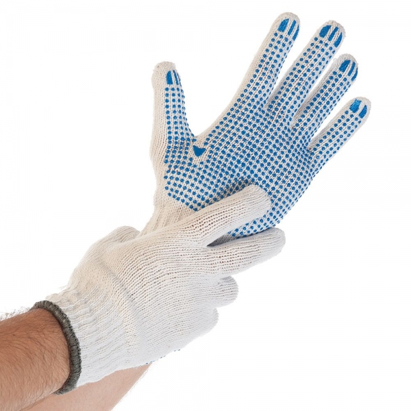 Grobstrickhandschuhe Structa | Nylon/Baumwolle mit PVC-Noppen 10x12 Paar
