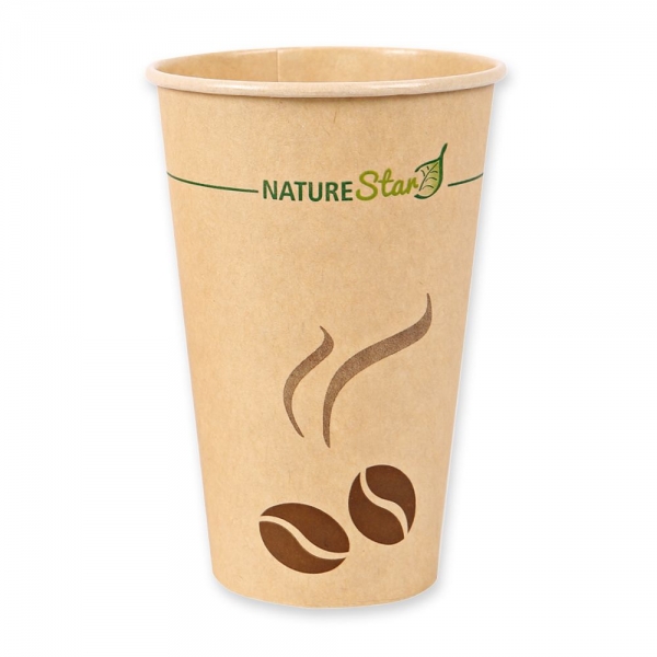Bio Kaffeebecher Mocca aus Kraftpapier mit PLA-Beschichtung – FSC®-zertifiziert, 20x50 Stück