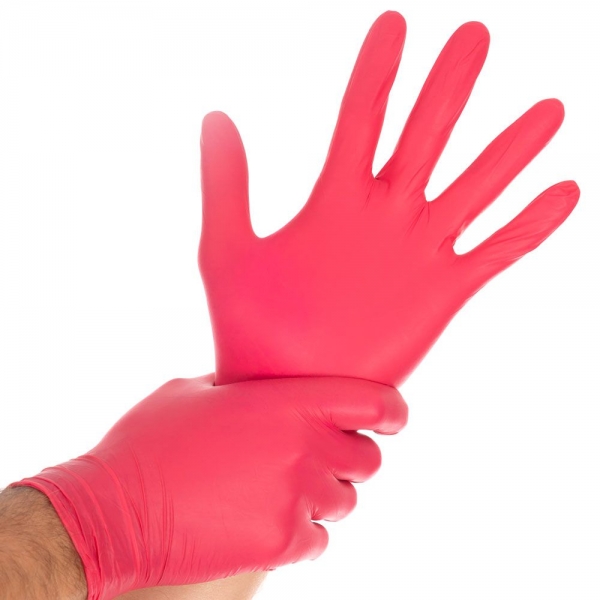 Nitril-Handschuhe rot puderfrei SAFE LIGHT von HYGOSTAR - Gr. M - VE 100