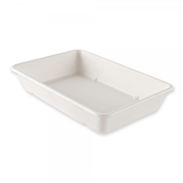 Bio Schalen Classico rechteckig 1200 ml aus nachhaltigem Zuckerrohr, 23 x 15,6 x 4,5 cm, 12x40 Stück