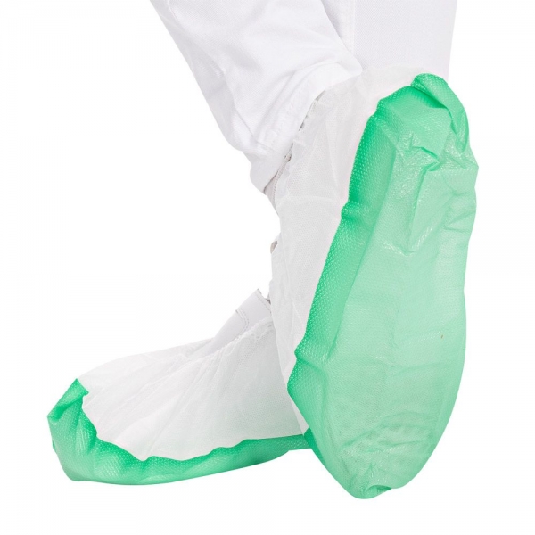 Schuhüberzieher weiß-grün Überschuhe SAFE von HYGOSTAR - VE 500 Stück