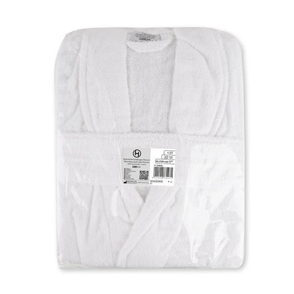 Bademantel mit Schalkragen Premium aus 100% Baumwolle, langer Hotelbademantel, 10x1 Stück