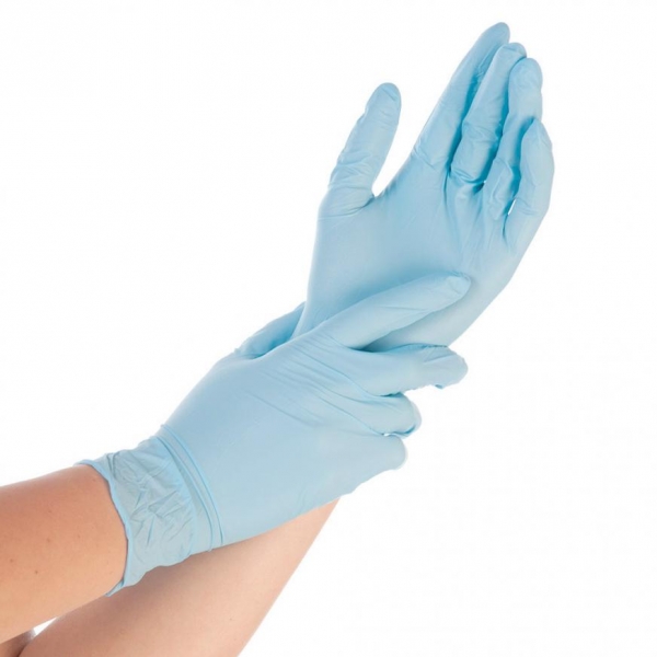 Nitril-Handschuhe blau puderfrei SAFE FIT von HYGONORM - VE 10x100 Stück