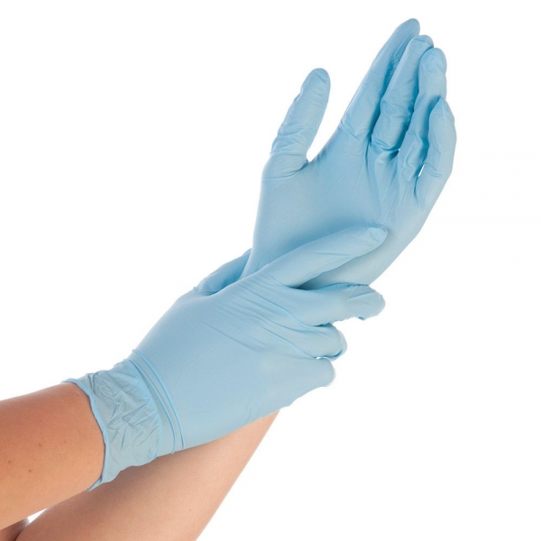 Nitril-Handschuhe blau starke Qualität EXTRA SAFE - HYGOSTAR - VE 10x100 Stck.