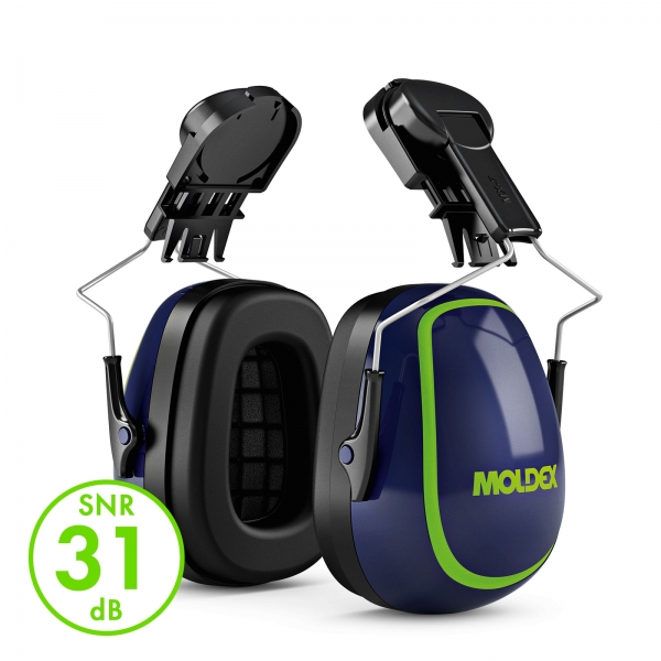 Moldex MX-7 Helm-Gehörschutzkapseln 614001 – 1 Paar – SNR 31 dB, große viskoelastische Polster