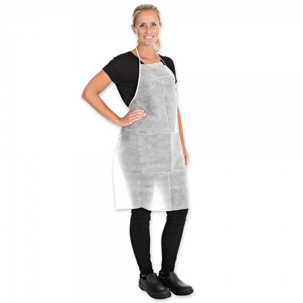 Einwegschürze weiß PP-Vlies 90 x 70 cm von HYGOSTAR - VE 100 Stück